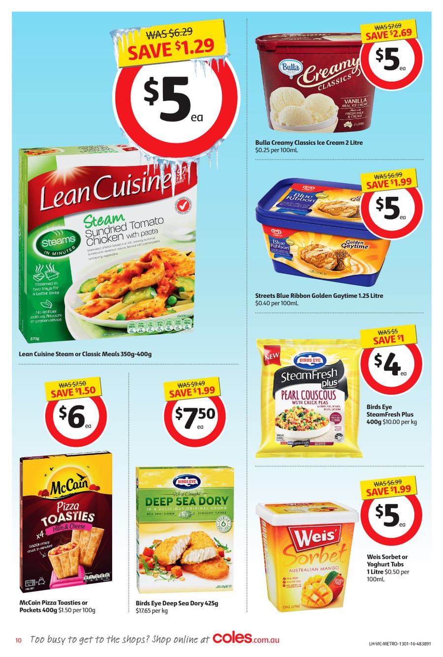 Coles Frozen Food Catalogue 13 19 Jan 2016 Catalogue AU