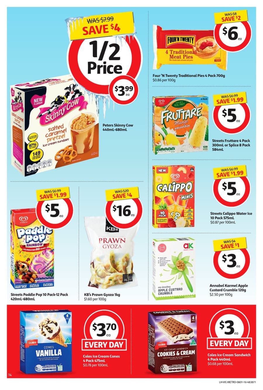 Coles Ice Cream Catalogue 12 Jan 2016 Catalogue AU