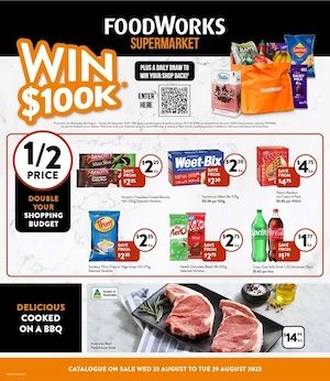 Foodworks Half-Price Sale 23 - 29 Aug 2023