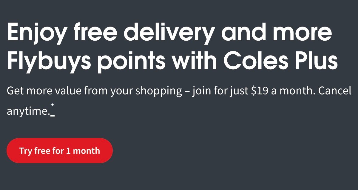 Coles Plus For 19 Per Month Free Delivery Catalogue AU