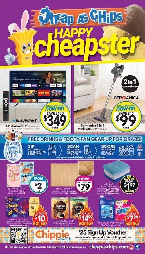 Cheap as Chips Catalogue Easter Sale 6 - 12 Mar 2024