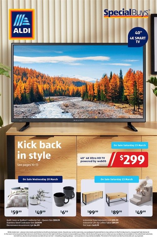 ALDI Special Buys Catalogue 20 - 23 Mar 2024 Bauhn 40-inch TV Deal