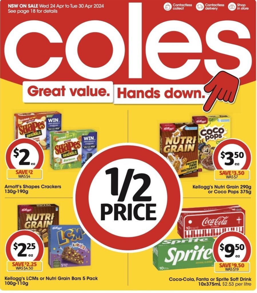 Coles Catalogue Half-Price Sale 24 - 30 Apr 2024