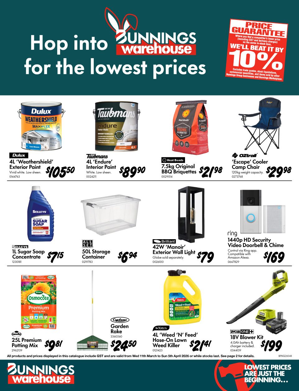 Hop into Bunnings Catalogue March 10 - April 5, 2026 Warehouse for the Lowest Prices