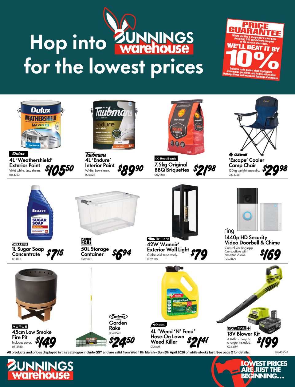 Hop into Bunnings Catalogue March 11 - April 5, 2026 Warehouse for the Lowest Prices