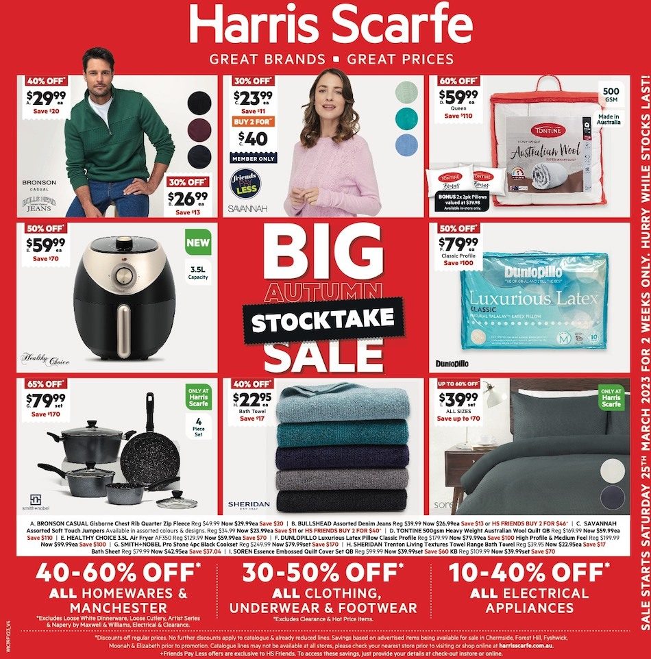 Harris Scarfe Catalogue Big Stocktake Sale 25 Mar 7 Apr 2023