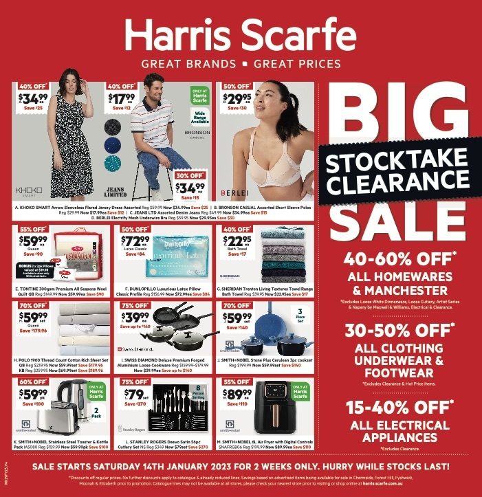 Harris Scarfe Catalogue Stocktake 14 27 Jan 2023 Catalogue AU