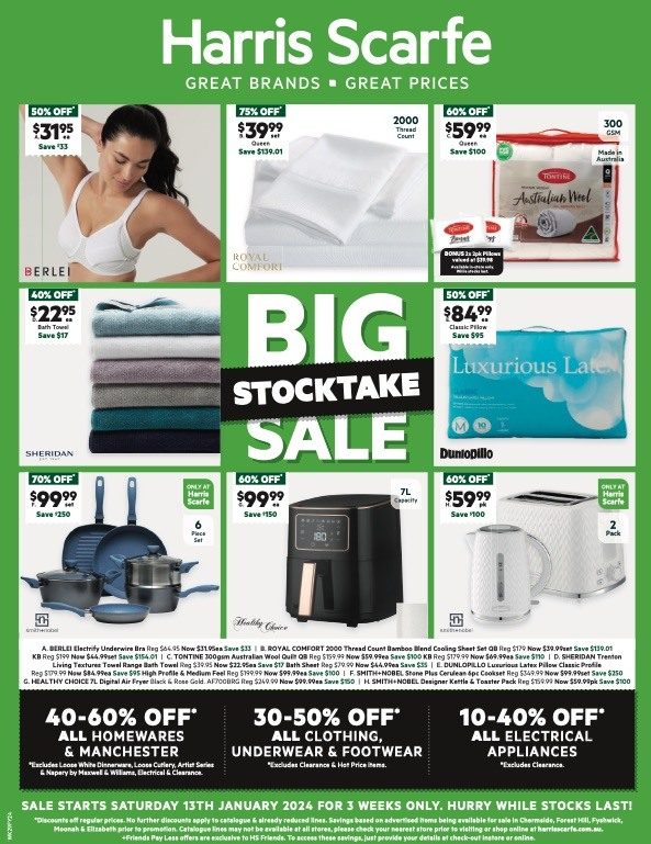 Harris Scarfe Catalogue Stocktake Jan 2024 Catalogue AU