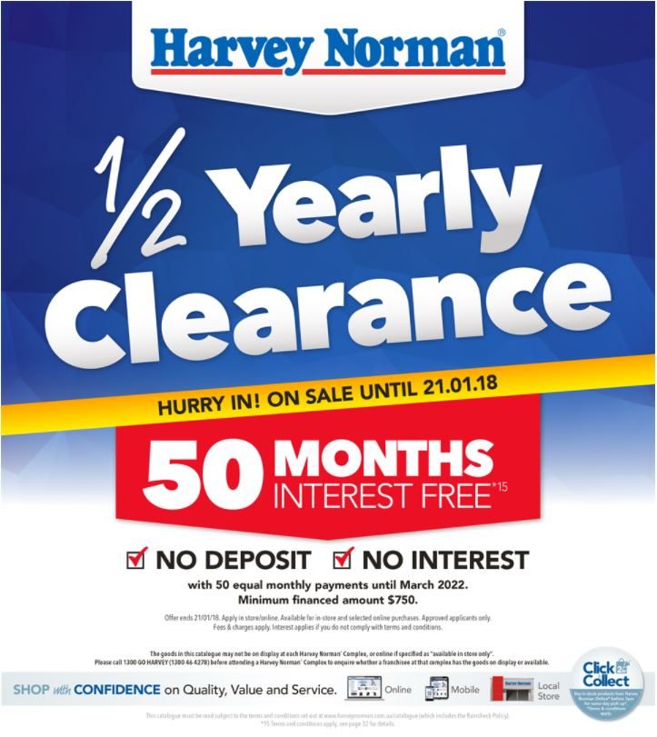 Harvey Norman Catalogue Clearance January 2018 Catalogue AU