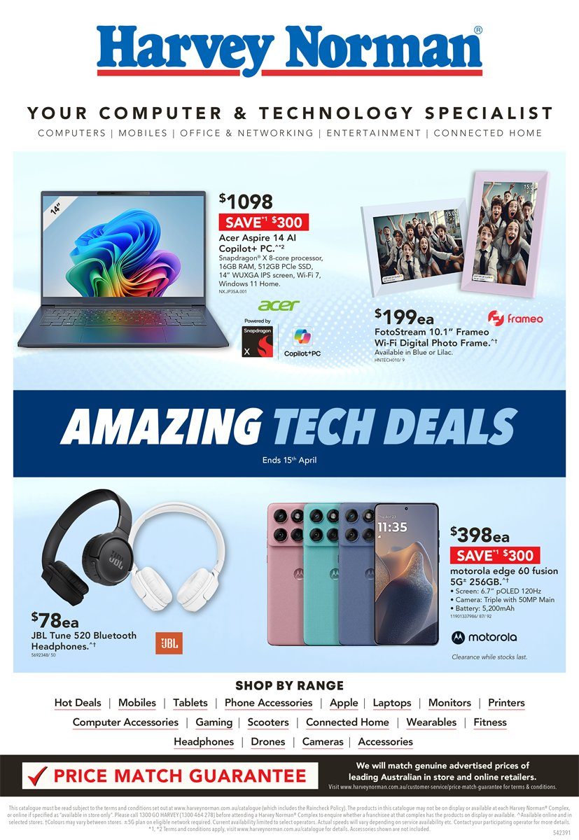 Harvey Norman Catalogue Computers Amazing Tech Deals April 1 - 15, 2026