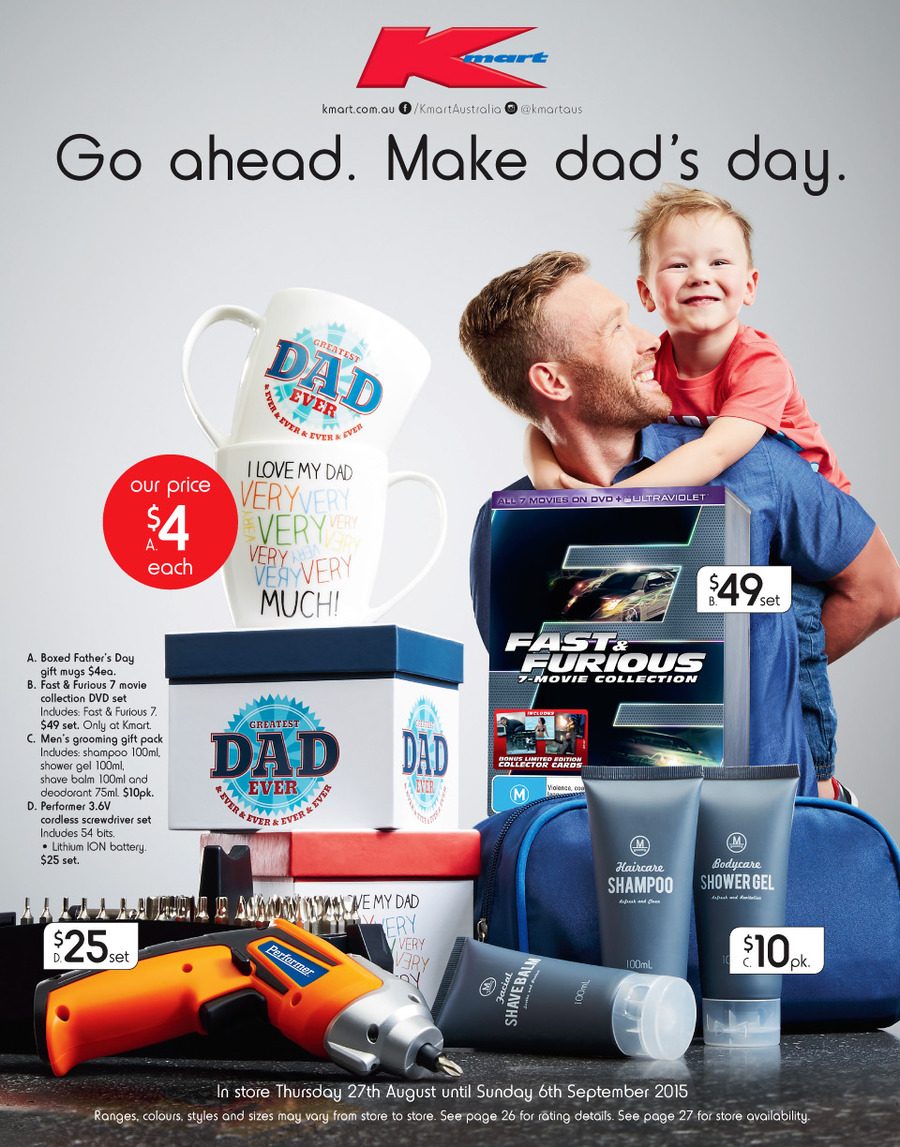 Kmart Catalogue Fathers Day 27 Aug 2015 | Catalogue AU